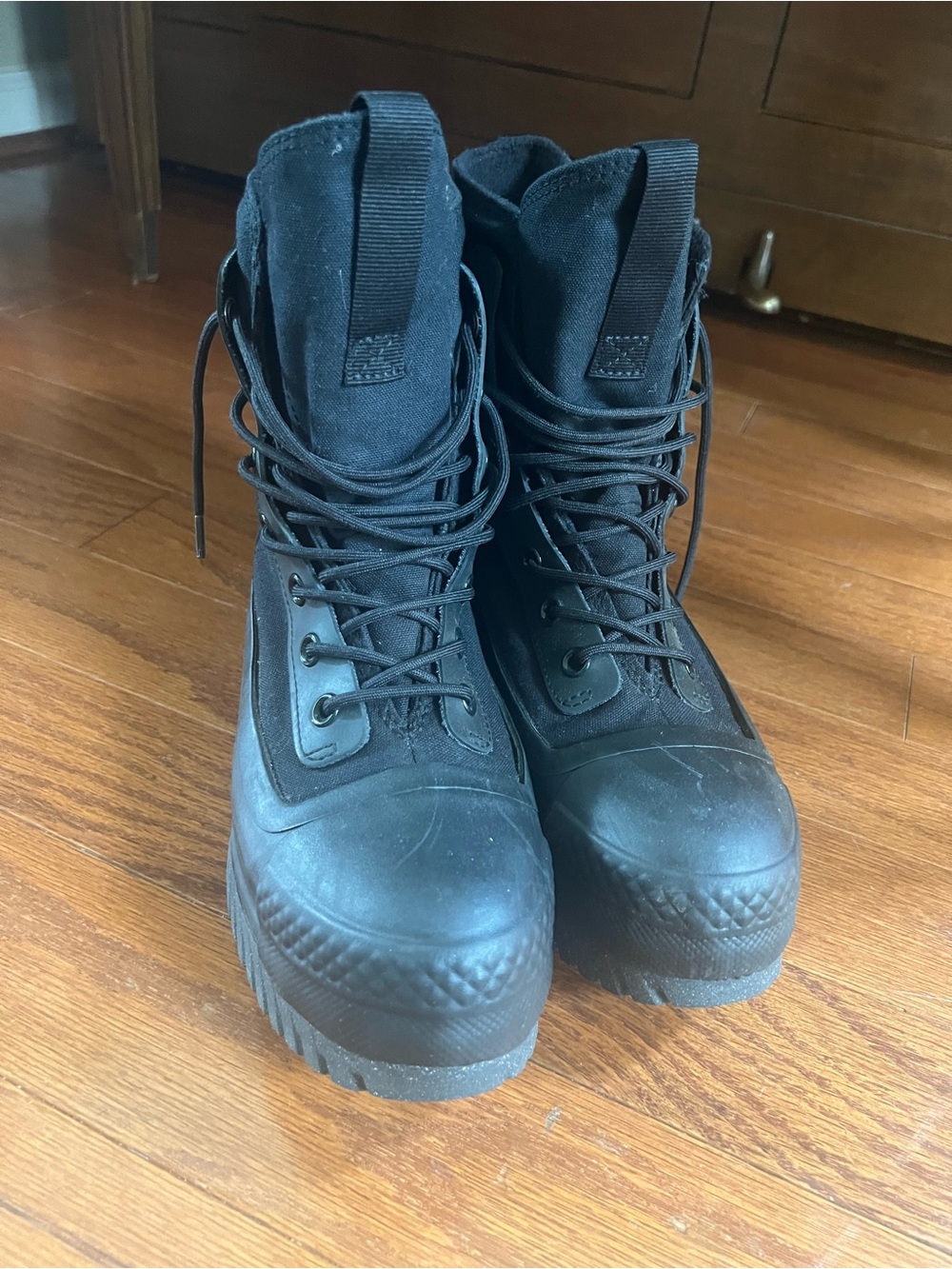 Women’s Black Lace-Up Platform Ankle Boots